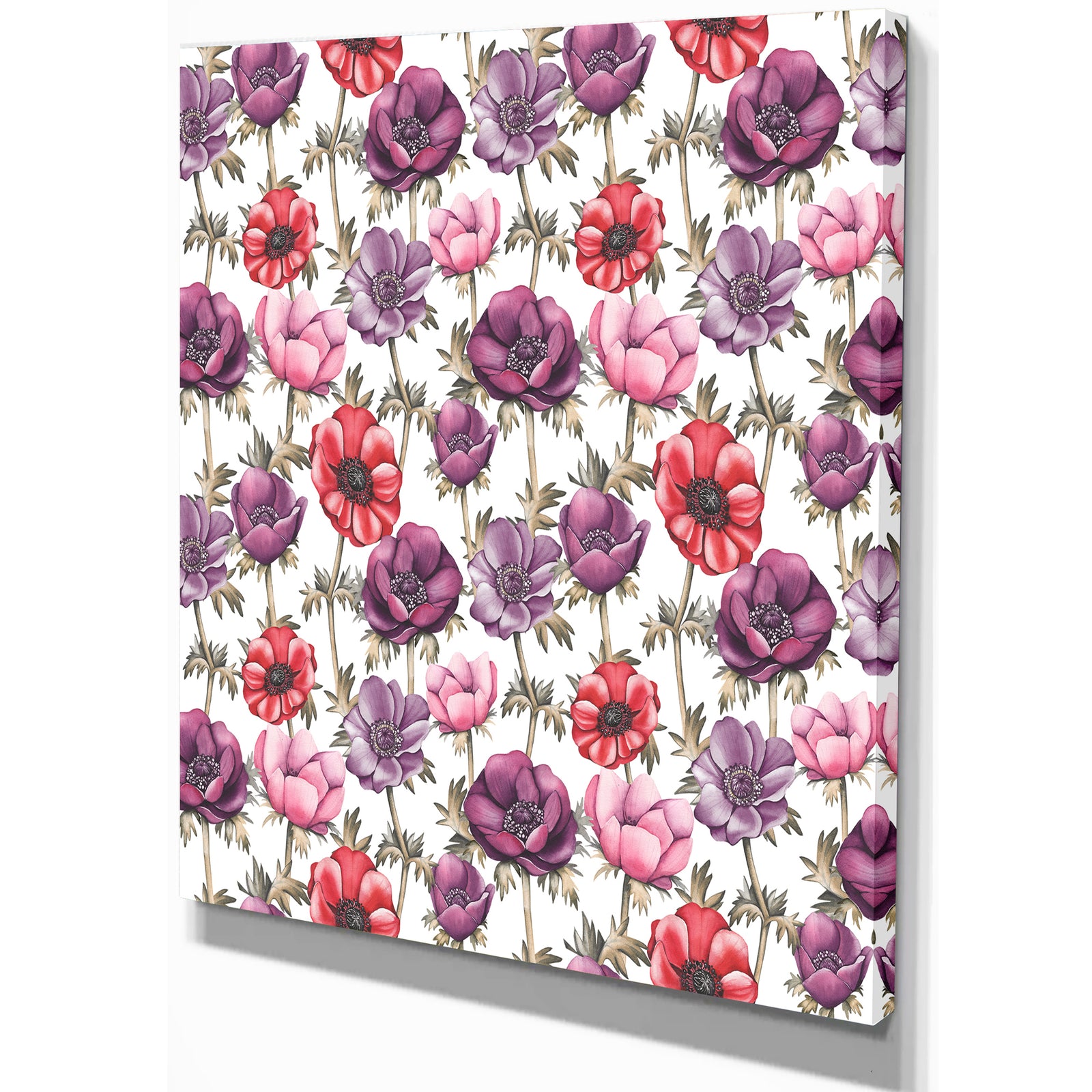 Colorful Abstract Floral Pattern - Floral Painting Print on Wrapped Canvas