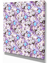 Cascade Bouquet Royal Blue Purple and White Flowers - Floral Painting Print on Wrapped Canvas