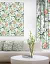 Floral Seamless pattern Flower Background - Floral Painting Print on Wrapped Canvas