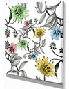 Hand drawn summer flowers - Floral Painting Print on Wrapped Canvas