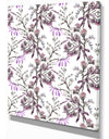 Hand drawn purple flowers - Floral Painting Print on Wrapped Canvas