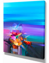 Abstract Floral Spring Flower - Floral Painting Print on Wrapped Canvas