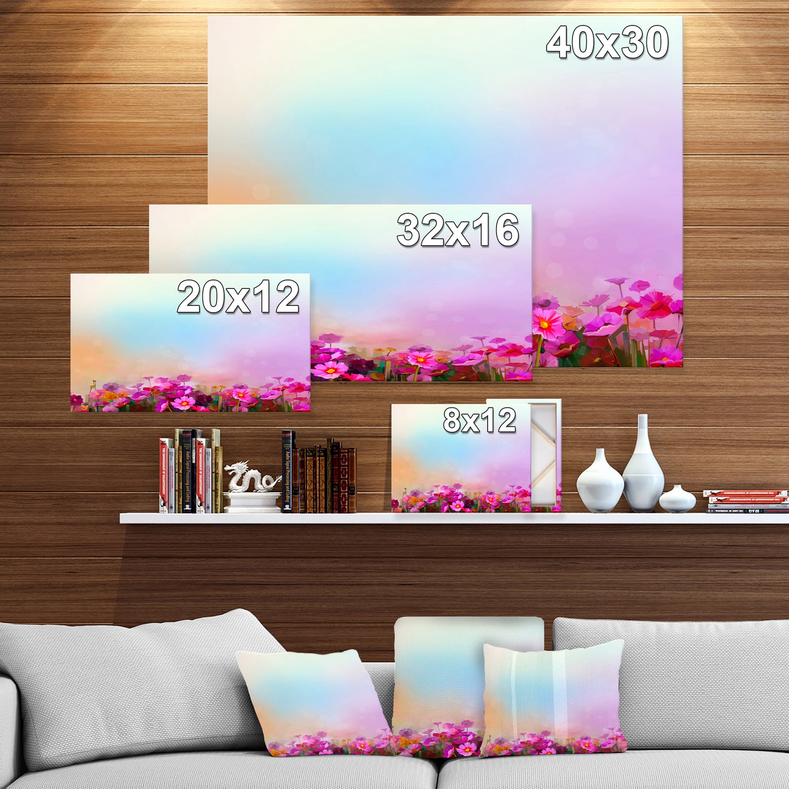 Daisy Wildflower in Field - Floral Painting Print on Wrapped Canvas