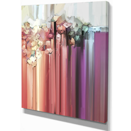 Abstract Spring Seasonal Vintage Style - Floral Painting Print on Wrapped Canvas