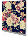 Colorful Roses Floral Pattern - Floral Painting Print on Wrapped Canvas