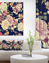 Colorful Roses Floral Pattern - Floral Painting Print on Wrapped Canvas