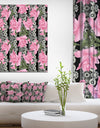 Black Lacy Roses Pattern - Digital Art on wrapped Canvas