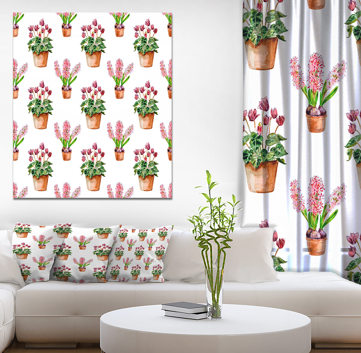 Home Flower - Floral Painting Print on Wrapped Canvas
