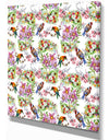 Pattern with flowers and birds - Floral Painting Print on Wrapped Canvas