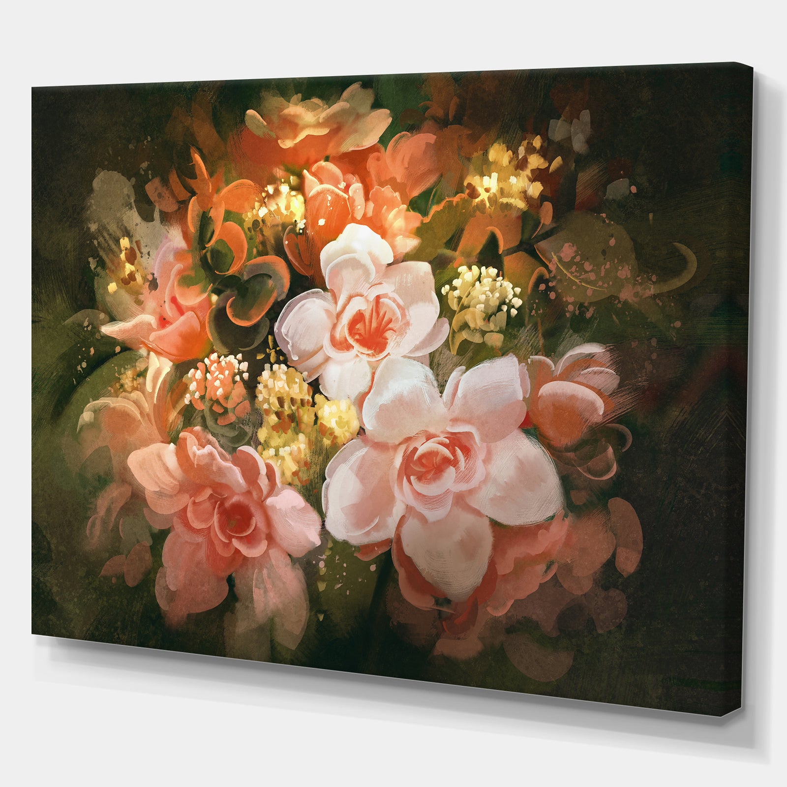bouquet of flowers - Floral Painting Print on Wrapped Canvas