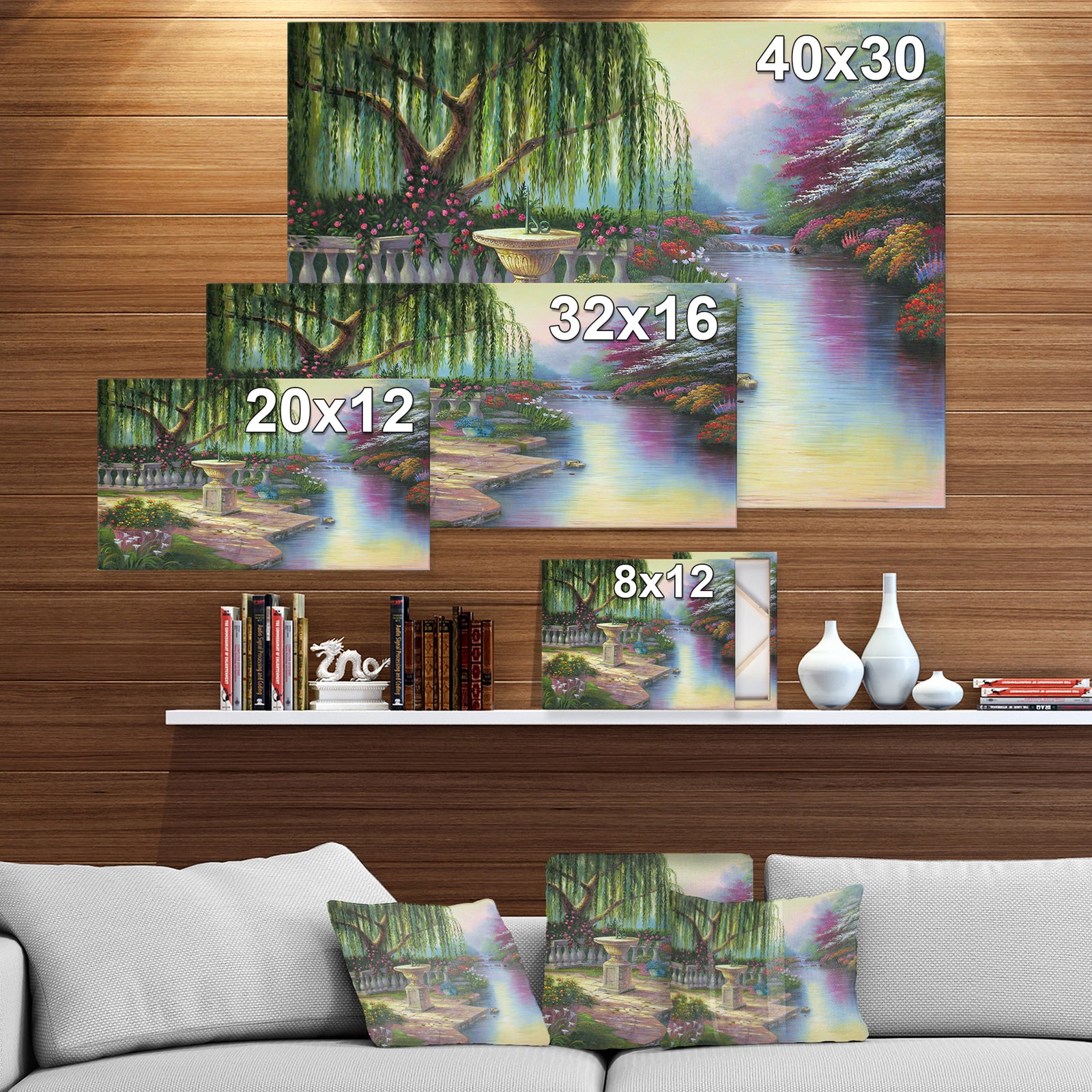 The Gardern of Prayer - Floral Painting Print on Wrapped Canvas
