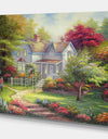 The Home in Oil Painting - Floral Painting Print on Wrapped Canvas