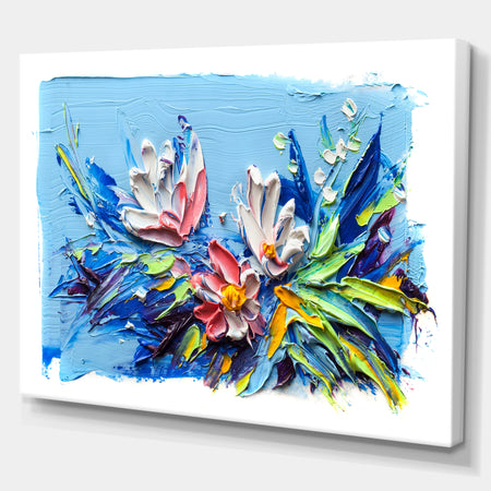 Bunch of Flowers - Floral Painting Print on Wrapped Canvas