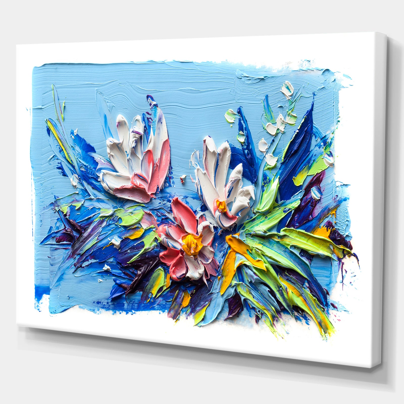 Bunch of Flowers - Floral Painting Print on Wrapped Canvas