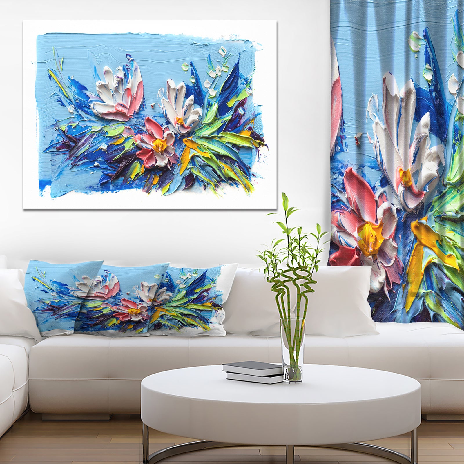 Bunch of Flowers - Floral Painting Print on Wrapped Canvas
