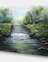 River in the mountain - Floral Painting Print on Wrapped Canvas