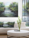 River in the mountain - Floral Painting Print on Wrapped Canvas