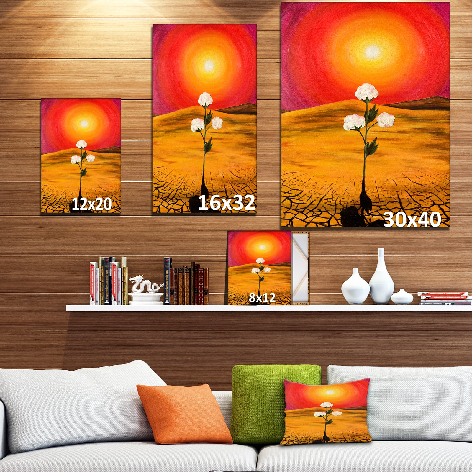 Bright Sun in Flower - Floral Painting Print on Wrapped Canvas