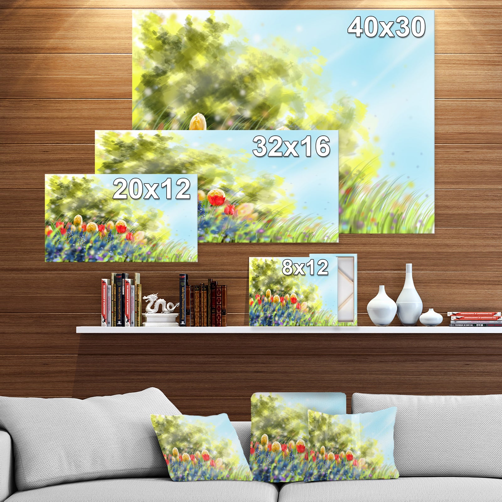 Spring Flower - Floral Contemporary on wrapped Canvas