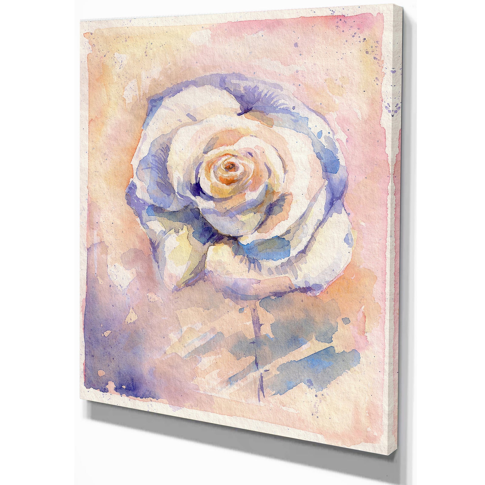 Rose Watercolor Painting artwork - Floral Painting Print on Wrapped Canvas
