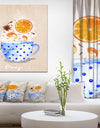 Teacup orange tea kraft - Food Painting Print on Wrapped Canvas