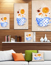 Teacup orange tea kraft - Food Painting Print on Wrapped Canvas