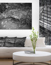 Old bench in a forest - Forest Contemporary on wrapped Canvas