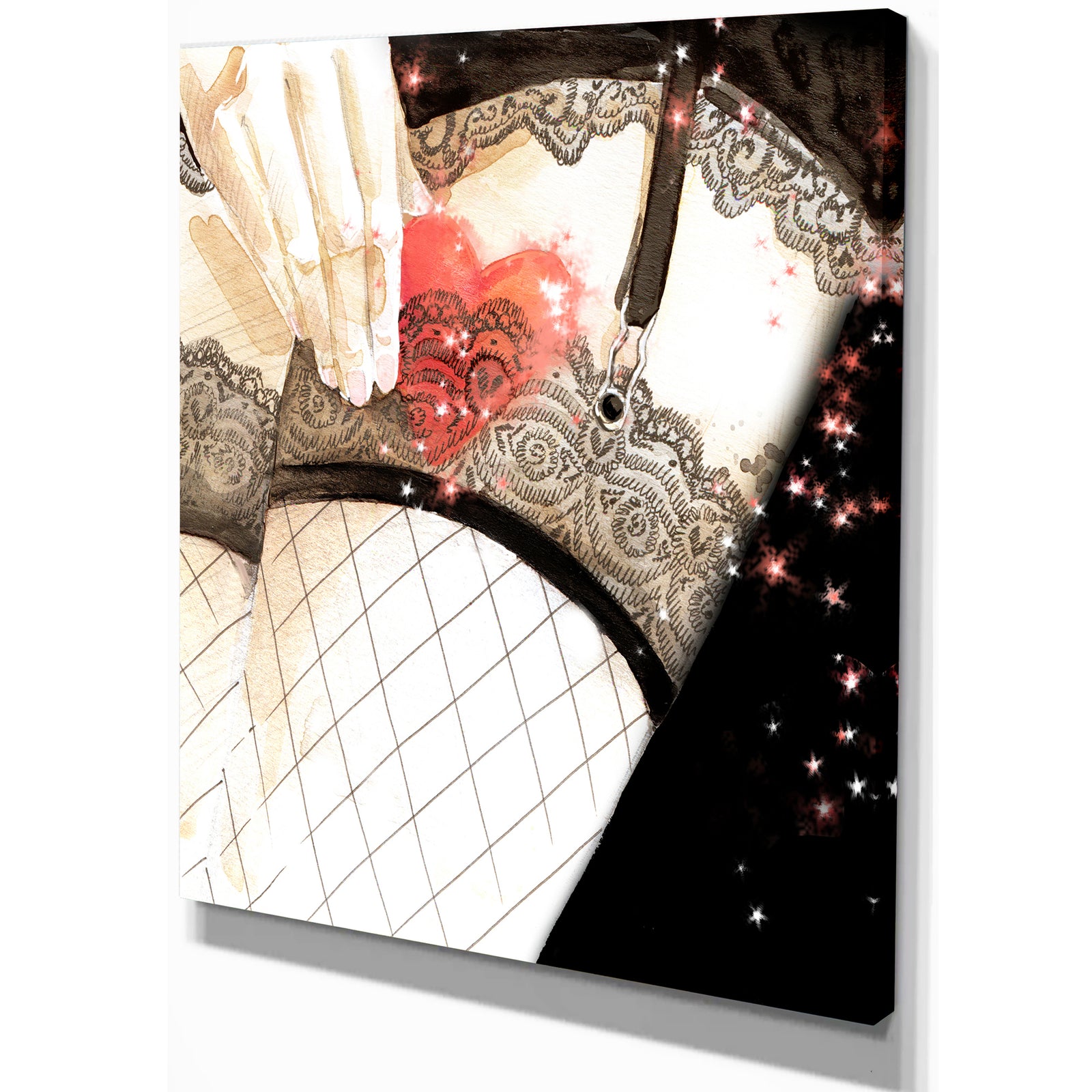 Sexy Women - Glam Painting Print on Wrapped Canvas on wrapped Canvas