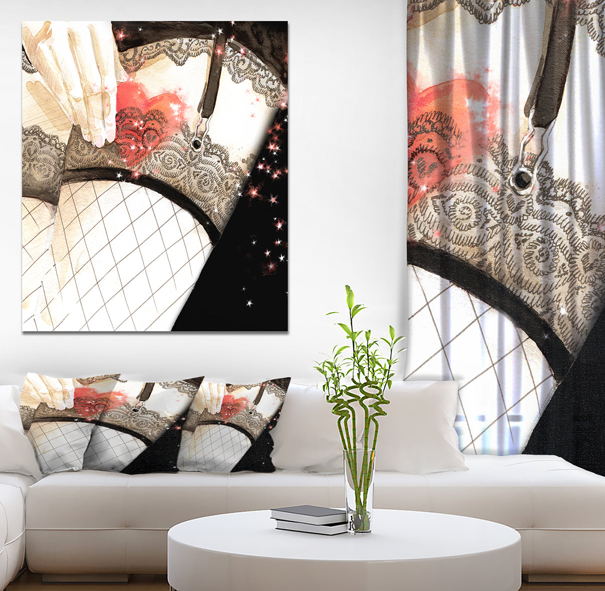 Sexy Women - Glam Painting Print on Wrapped Canvas on wrapped Canvas