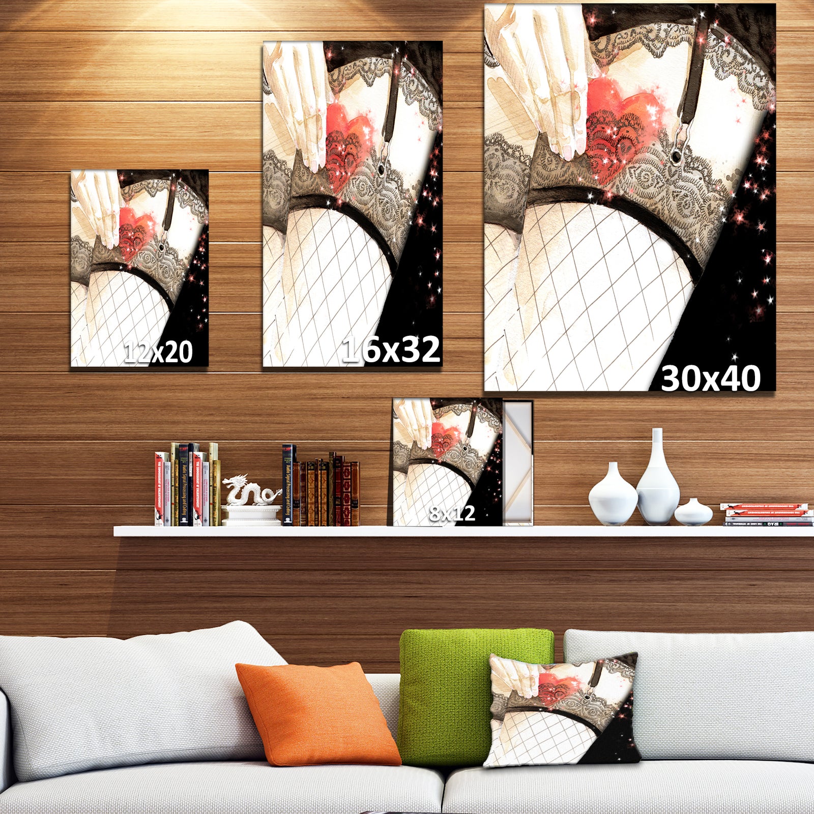 Sexy Women - Glam Painting Print on Wrapped Canvas on wrapped Canvas