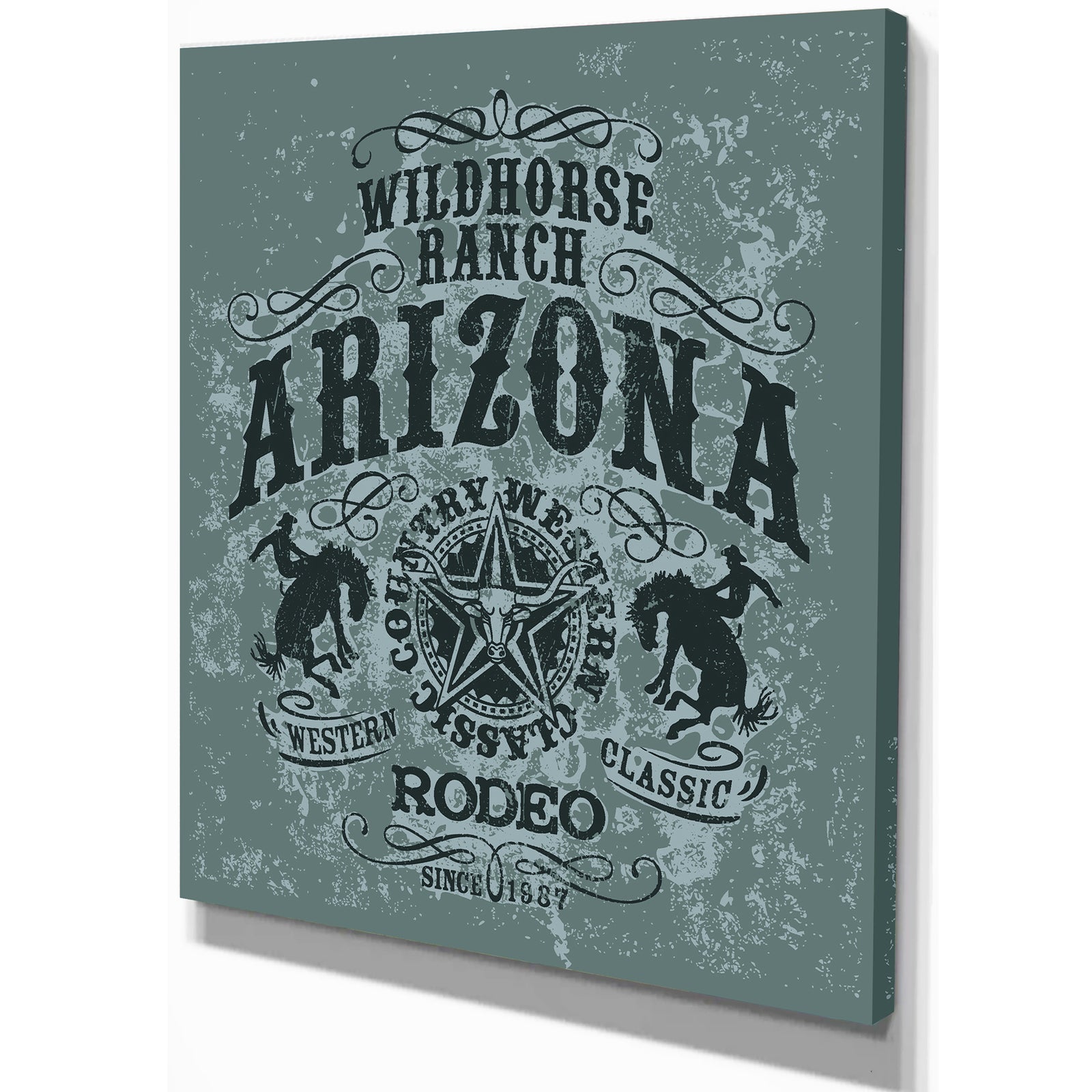 Arizona wild horse rodeo - Farmhouse Contemporary Art on wrapped Canvas