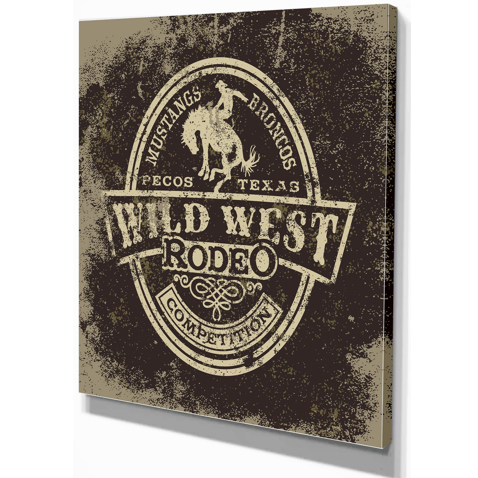 Wild west rodeo - Farmhouse Contemporary Art on wrapped Canvas