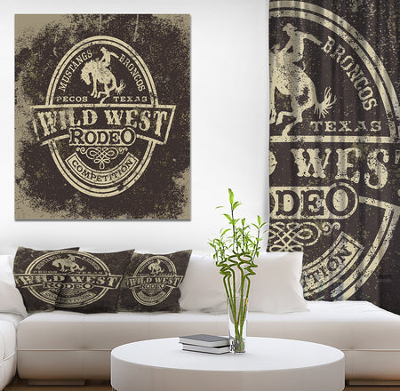 Wild west rodeo - Farmhouse Contemporary Art on wrapped Canvas