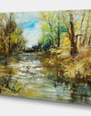 Trees by the River - Landscapes Painting Print on Wrapped Canvas