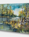 Birch Forest River - Landscapes Painting Print on Wrapped Canvas