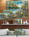 Birch Forest River - Landscapes Painting Print on Wrapped Canvas