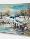 Winter Landscap in Oil Painting - Landscapes Painting Print on Wrapped Canvas