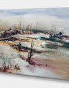 Winter Village - Landscapes Painting Print on Wrapped Canvas