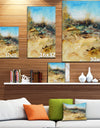 Village in Abstract Oil Painting - Landscapes Painting Print on Wrapped Canvas