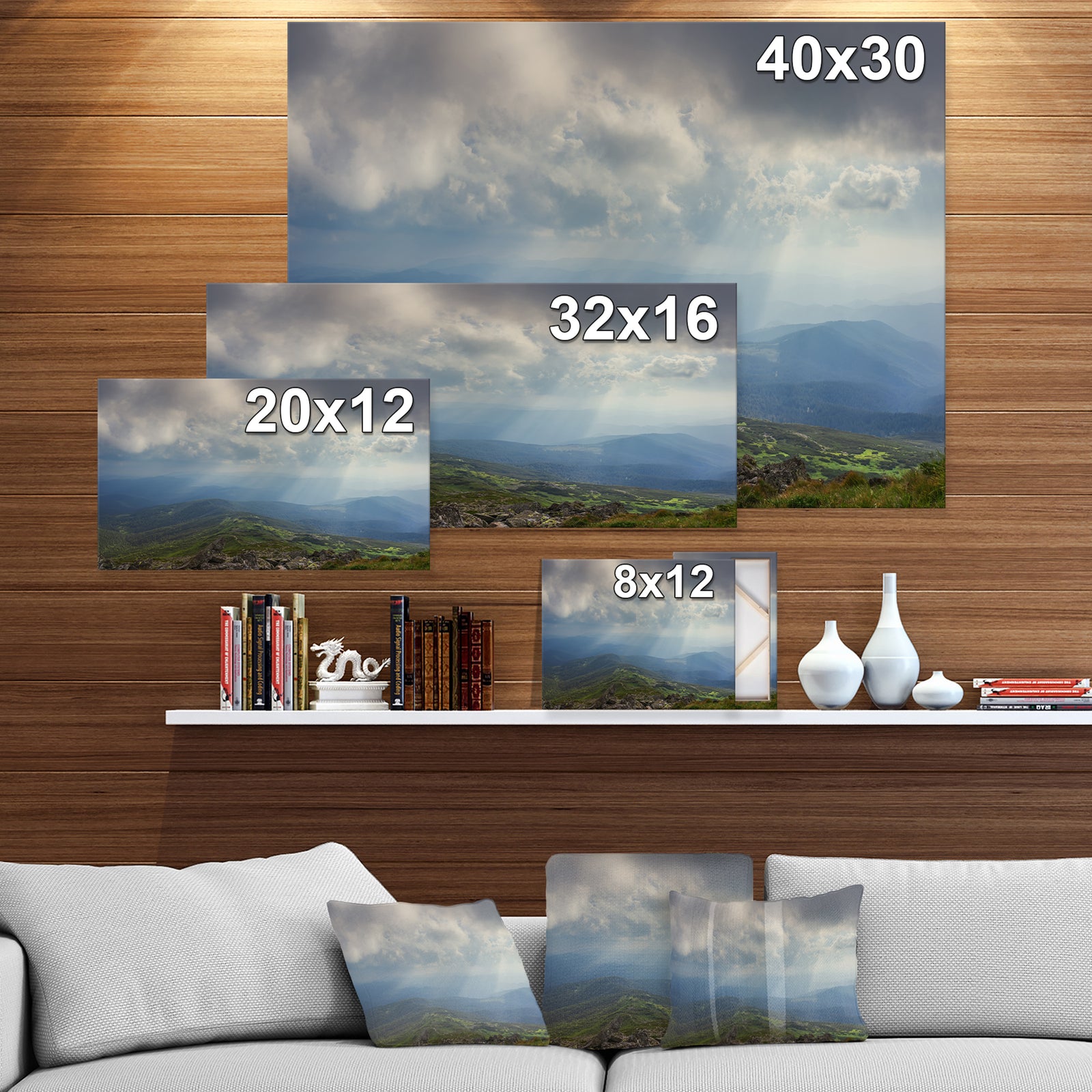 Carpathian Mountains Panorama View - Landscapes photography on wrapped Canvas