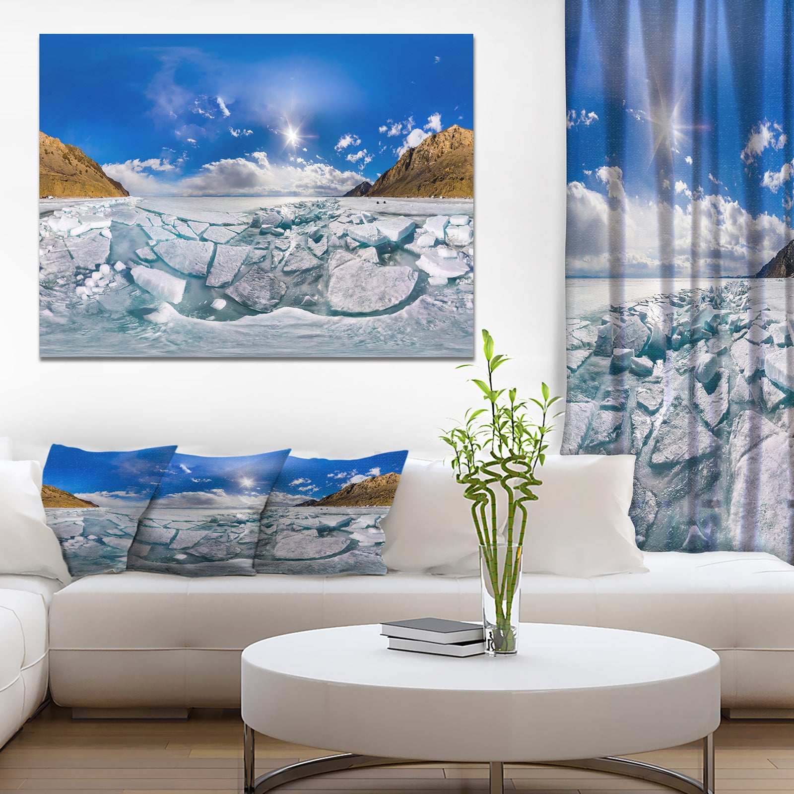 Baikal ice hummocks in Olk - Landscapes photography on wrapped Canvas