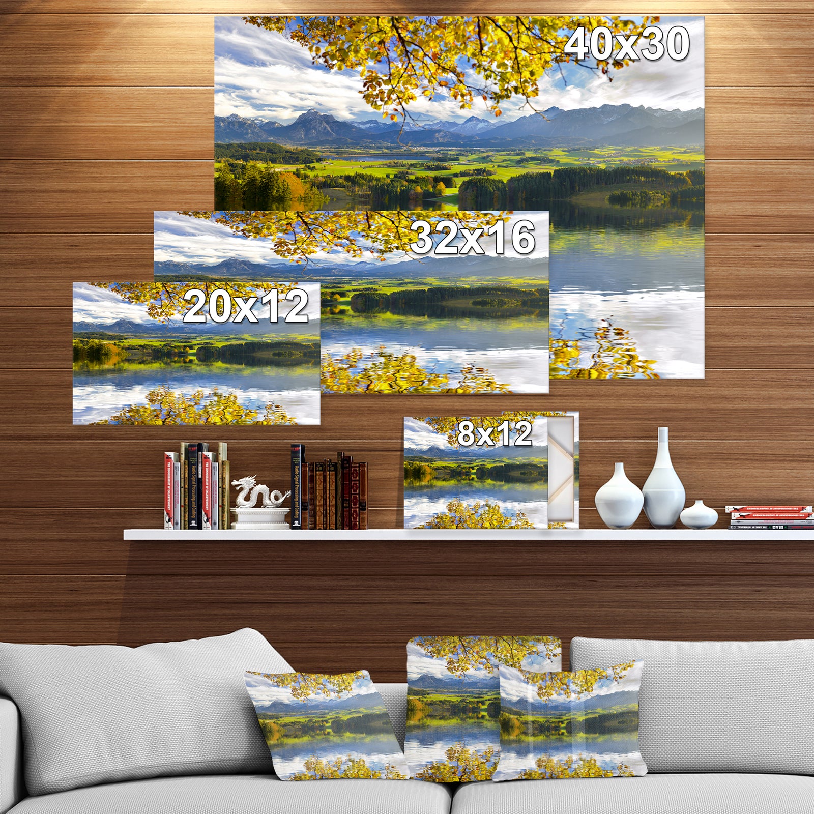 Wide panorama landscape in Bavaria - Landscapes photography on wrapped Canvas