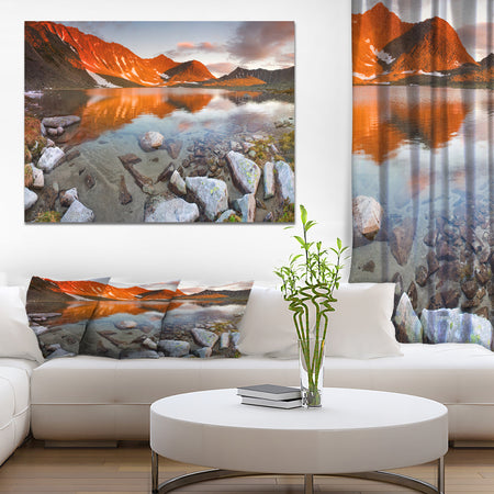 Fire Lake - Lake Landscapes Photographic on wrapped Canvas