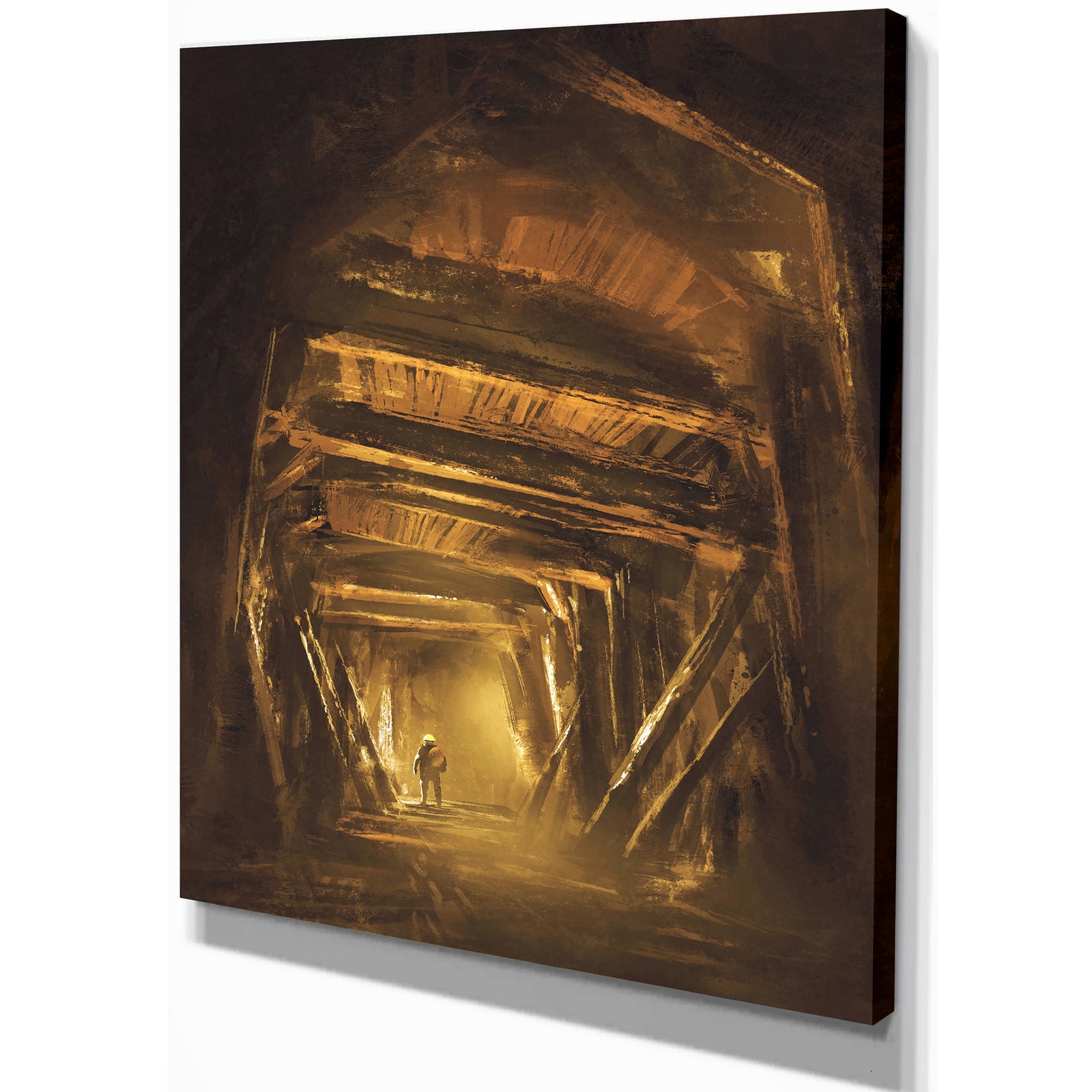 Inside of the mine shaft - Landscapes Contemporary on wrapped Canvas