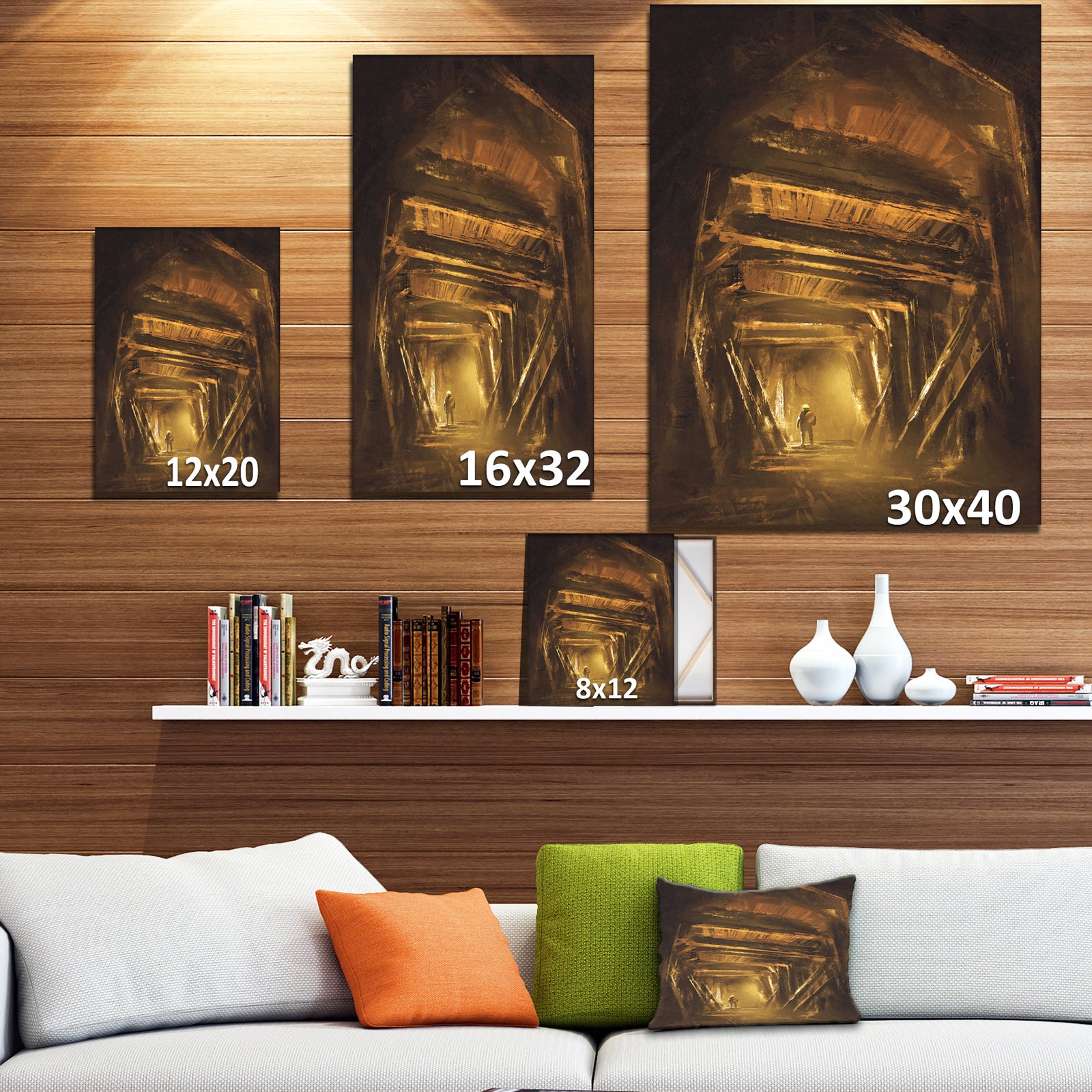 Inside of the mine shaft - Landscapes Contemporary on wrapped Canvas