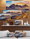 Mountain Pink Sunset - Landscapes Painting Print on Wrapped Canvas