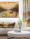 Nature in Sunset - Landscapes Painting Print on Wrapped Canvas