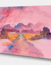 Abstrat Pink Fine Art - Landscapes Painting Print on Wrapped Canvas