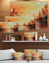 Romantic on Sunset River - Landscapes Painting Print on Wrapped Canvas