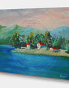 Island On River - Landscapes Painting Print on Wrapped Canvas